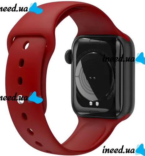 Наручные Смарт часы Smart Watch T500 спортивные с микрофоном, тонометром IP67 Aluminium 44mm Умные часы с функциями фитнеса и здоровья Красные