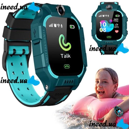 Wrist Smart Children's Smart Watch Smart Watch X17 400 mAh with SIM Card, GPS Video Call and Flashlight Waterproof IP67 for Children Green