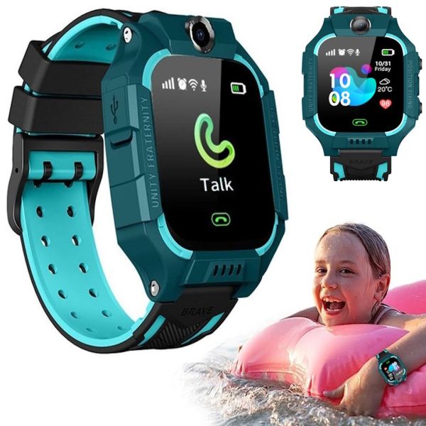 Наручные умные детские смарт часы Smart Watch X17 400 мА/ч с сим-картой, GPS видеозвонком и фонариком водонепроницаемые IP67 для детей Зеленый
