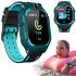 Wrist Smart Children's Smart Watch Smart Watch X17 400 mAh with SIM Card, GPS Video Call and Flashlight Waterproof IP67 for Children Green