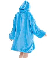 Толстовка-плед з капюшоном Huggle Hoodie Ultra Plush Blanket 2 в 1 унісекс оверсайз толстовка худі плюшевий плед з рукавами на флісі 74Х110 см Блакитна