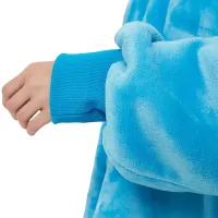 Толстовка-плед з капюшоном Huggle Hoodie Ultra Plush Blanket 2 в 1 унісекс оверсайз толстовка худі плюшевий плед з рукавами на флісі 74Х110 см Блакитна