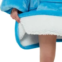 Толстовка-плед з капюшоном Huggle Hoodie Ultra Plush Blanket 2 в 1 унісекс оверсайз толстовка худі плюшевий плед з рукавами на флісі 74Х110 см Блакитна