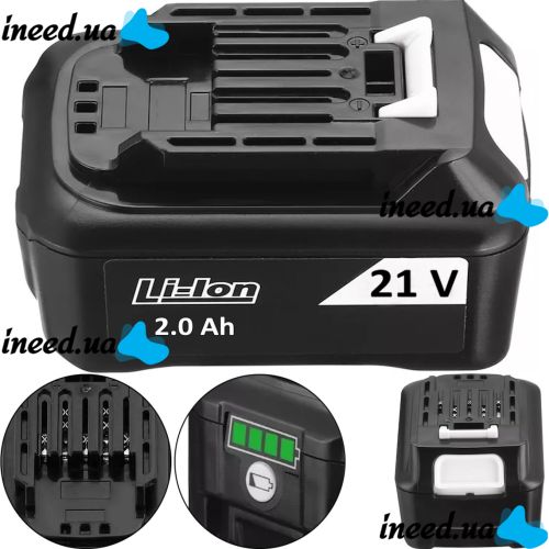 Additional Battery for Cordless Chainsaw Li-on 21V 2Ah Black Electric Tools, Replaceable Battery 21V 2mAh Black