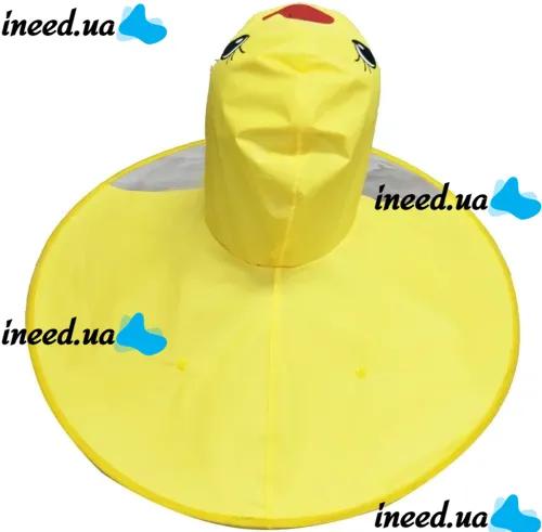 Дитячий непроникаючий дощовик парасолька Baby Rain Coat YM501 Качка Вітрозахисне пончо плащ для захисту від вітру і дощу для дітей качечка Жовтий