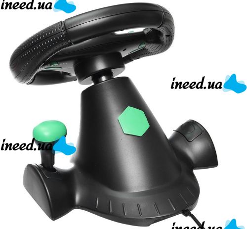 Vibration Steering Wheel 3-in-1 Universal Game Steering Wheel with Pedals and Gearbox for PC/PS2/PS3, Multimedia Sports Steering Wheel for PC