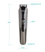Rechargeable electric shaver, clipper, Kemei KM-600 trimmer for cutting hair, beard, nose and ears, 11 in 1 body kit with attachments, razor trimmer
