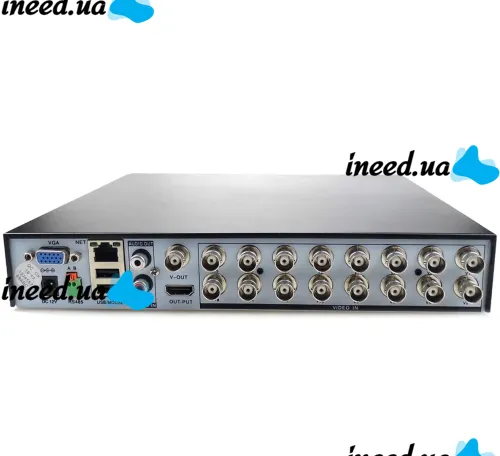 Wired DVR UKC CAD 1216 AHD 16 Channel, Network IP Recorder for 16 Cameras for Video Surveillance and Camera Control Black