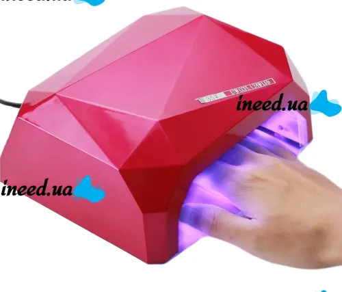 УФ лампа Beauty nail Diamond D-058 CCF + LED 36W для манікюру і педикюру гібридна лампа для сушіння нігтів, гель лаку 36Вт з таймером рожева