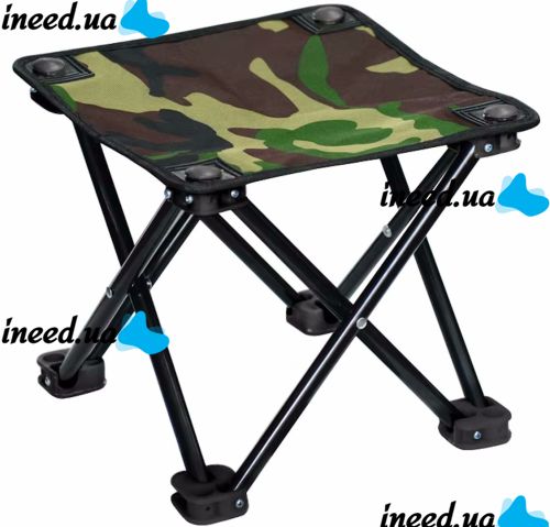 Туристична складна табуретка Stool Folding Table ZDY01 до 130 кг з чохлом, Розкладний стілець 28x28x24 см для риболовлі та пікніка Камуфляжний