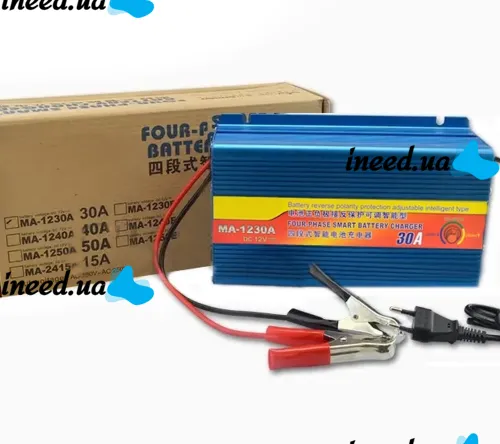 Зарядний пристрій для акумулятора UKC Battery Charger 12v 30A MA-1230A з вбудованим амперметром, Зарядка для акумуляторів авто і мото