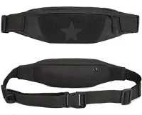 Sports belt bag Protector Plus Y113 with embroidery for sports, A banana over the shoulder with headphone output for running and training