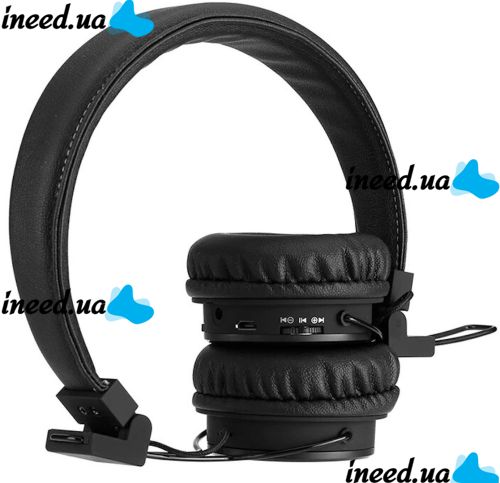 NIA X3 Wireless Over-ear Bluetooth Headphones with MP3 Player and FM Black, Full-size Bluetooth Stereo Headphones with Microphone and Radio Black