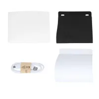 Folding photo box NJ-0065 with Led-lighting 22x22x22 cm for subject shooting, Lightbox for macro photography, Mini photo studio 2 backgrounds