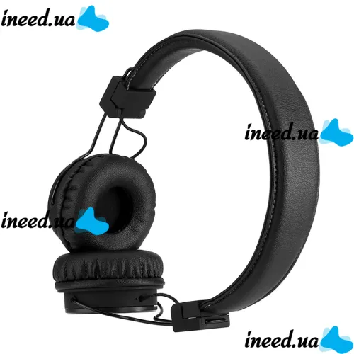 NIA X3 Wireless Over-ear Bluetooth Headphones with MP3 Player and FM Black, Full-size Bluetooth Stereo Headphones with Microphone and Radio Black