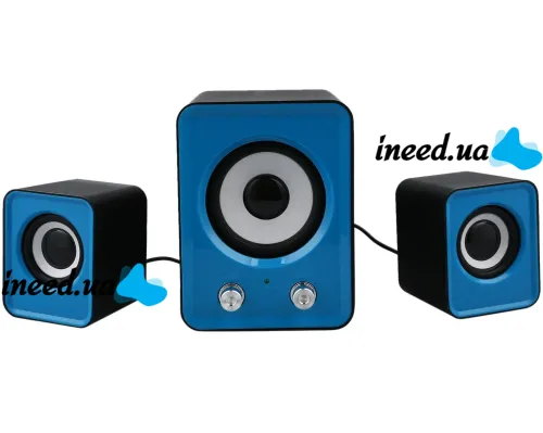 Speaker Mini FT-202 2.1 PC Music Computer Speakers, Speaker System with Subwoofer and 9W Satellites from USB Mini-jack 3.5mm Blue
