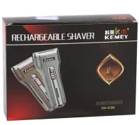 Rechargeable Electric Shaver Shaver Kemei KM-A588 2in1 with Nozzle Beard Trimmer 3W, Cordless Razor for Hair Removal Brown