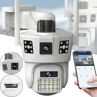 Outdoor Wi-Fi Surveillance Camera with 3 Lenses Smart Camera SD-39 with Motion Sensor, Rotatable Triple Wi-Fi Camera with Night Shooting