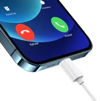Wired In-ear Headphones iPhone XS MAX JBC-071 lightning with Headset, Vacuum Headphones with Microphone and Lightning Bluetooth Connector White