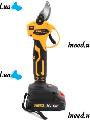 Cordless pruning shears DeWalt DCMPP540P1 24V 5AH with 2 batteries for trimming branches and trees, Cordless electric pruning shears scissors DeWalt in a case