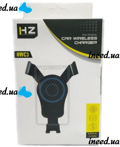 Car Phone Holder with Wireless Charging HZ HWC3 8W, Car Holder, Universal Car Charging Holder in Car, Black
