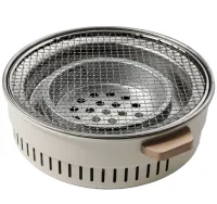 Бездимний круглий гриль з решіткою Stove NO.898 30 см для барбекю, Вугільна складна кругла піч для смаження м'яса, риби та овочів для кемпінгу