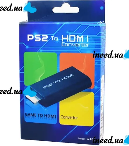 Компонентний перехідник конвертер PS2 PS3 to HDMI G300 для ігрової приставки Sony Playstation, відео та аудіо адаптер для ігрових приставок Чорний