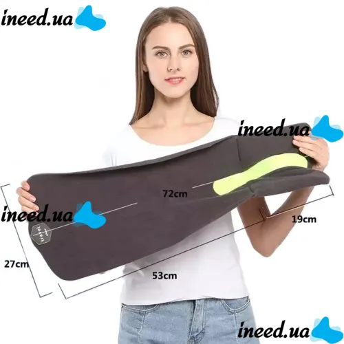 Дорожная подушка-шарф для шеи Supretto Travel Pillow для путешествий, Туристическая флисовая подушка в дорогу и для сна в машину Серая