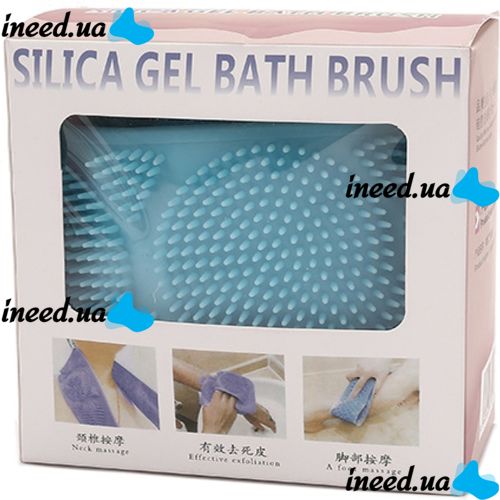 Silicone Double-Sided Body Scrubber, 70 cm, Body Scrubber and Massager, Shower and Bath Massage Brush with Handles, Silica Gel Bath Brush