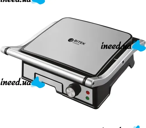 Electric contact grill Bitek BT-2687 3000W pressure double-sided electric grill for meat with non-stick coating and timer from mains 220V