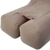Inflatable Lounge Chair DL-484 (up to 115 kg) for Relaxation—Single-Seater Frameless Sofa with Headrest, 115×96×75 cm, Beige