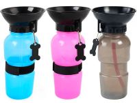 Портативна Дорожня поїлка для собак Aqua Dog Petshy PET Bottle 500 мл автоматична прогулянкова пляшка для води з чашею в дорогу ПЕТ ботл
