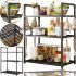 Kitchen Shelf Organizer Kitchen Storage Rack YX544-4 for storing kitchen supplies 3 tiers of level, Rack rack with hooks for the kitchen