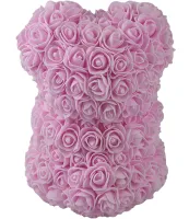 Little Teddy Bear made of Artificial 3D Roses Teddy Bear de Luxe 25 cm Pink, Light Pink Teddy Bear