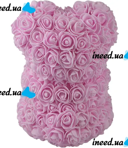 Little Teddy Bear made of Artificial 3D Roses Teddy Bear de Luxe 25 cm Pink, Light Pink Teddy Bear