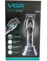 VGR V-653 Wireless Shave Trimmer, Cordless Hair and Beard Trimmer with stand and attachments 10W V653 Black