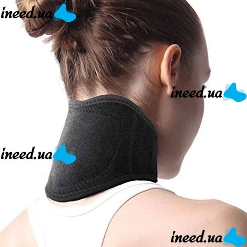Турмаліновий масажний комір Sunroz Self Heating Neck XL-314 з магнітами, шийний пояс з магнітними вставками Бандаж на шию з підігрівом