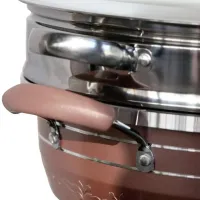 Электрическая двойная кастрюля скороварка Hoffmans HM-3031 8л 32см, 1500W, Электрокастрюля пароварка рисоварка HM3031 от сети Коричневая