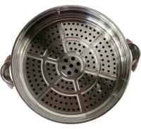 Электрическая двойная кастрюля скороварка Hoffmans HM-3031 8л 32см, 1500W, Электрокастрюля пароварка рисоварка HM3031 от сети Коричневая