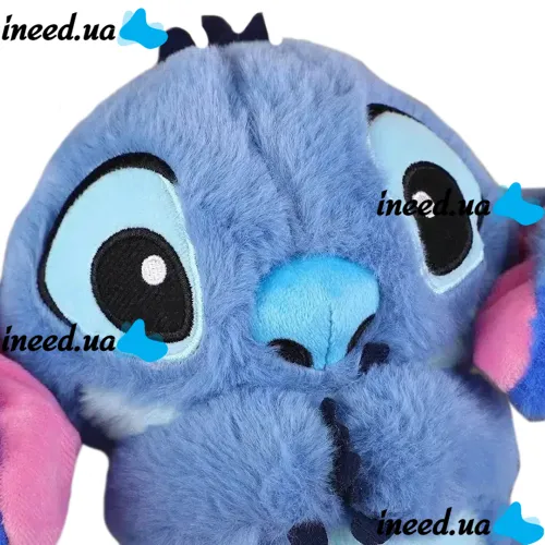 Інтерактивна м'яка іграшка дихаючий стіч Stich 30 см, Музичний плюшевий нічник стіч з ефектом дихання на батарейках для новонароджених дітей