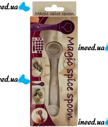 Декорирующая ложечка для кофе и блюд Magic Spice Spoon 16 узоров, Ложка для декорирования с насадками трафаретами для украшения латте от батареек