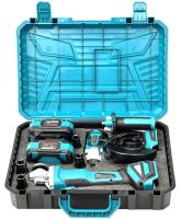 Battery pack for Makita 2in1 Wrench DTW385 Bulgarian DGA506ZPRO 48V 6Ah, A set of power tools for Makita 2 batteries with attachments in a case