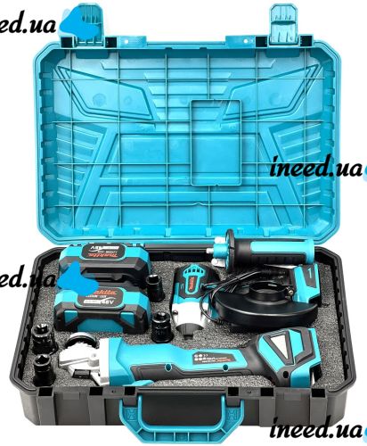 Battery pack for Makita 2in1 Wrench DTW385 Bulgarian DGA506ZPRO 48V 6Ah, A set of power tools for Makita 2 batteries with attachments in a case