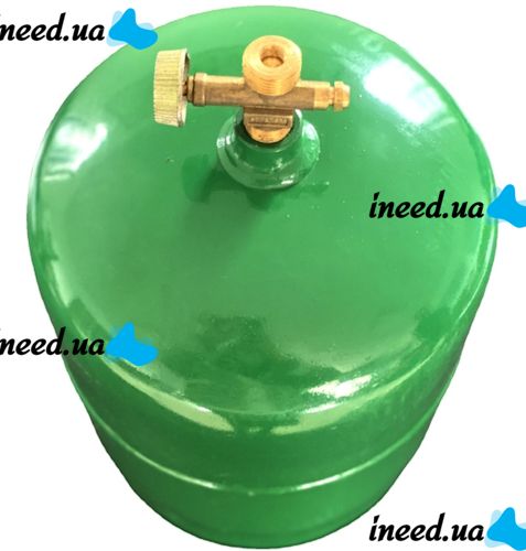 Golden Lion Rudyy Picnic-SV Tourist Gas Cylinder without Burner 12 Liters 5 kg 2.5kW, Household Propane Cylinder with Handle PK-3 for Home Green