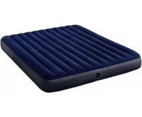 Inflatable Single mattress Avenli Flocked Air Bed Single 191x99x22cm up to 150 kg with velour coating, Inflatable bed for 1 place with pump Blue