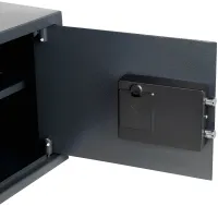 Electronic safe Malatec S8799 with 2 keys for storing money and valuables, furniture mini safe with electronic code and key Black