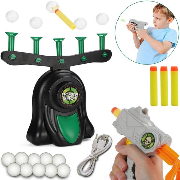 Air Shooting Range Hover Shot aerial shooting of flying balls, toy gun with darts balls and a flying target, board game for children