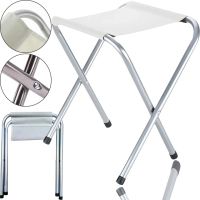 Туристичний складаний стілець Stool Folding Table NA-16 - 2024 до 80 кг для кемпінгу, розкладна табуретка 30х34х35 см для риболовлі та пікніка Білий