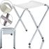 Туристичний складаний стілець Stool Folding Table NA-16 - 2024 до 80 кг для кемпінгу, розкладна табуретка 30х34х35 см для риболовлі та пікніка Білий