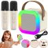 Kids Wireless Karaoke Speaker K12 2 Microphone Bluetooth Bluetooth LED Portable Speaker with RGB Backlighting Battery Powered USB AUX LY-736
